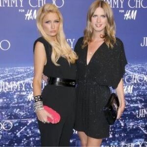 JIMMY CHOO For H&M Sequin Beaded Low Cut Black Dress